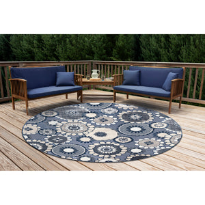 Liora Manne Canyon Disco Indoor Outdoor Area Rug Navy