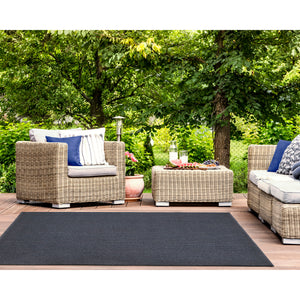 Liora Manne Calais Solid Indoor Outdoor Area Rug Navy