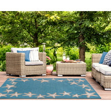 Load image into Gallery viewer, Liora Manne Capri Starfish Border Indoor Outdoor Area Rug Aqua