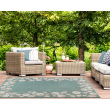 Load image into Gallery viewer, Liora Manne Capri Seashell Border Indoor Outdoor Area Rug Aqua