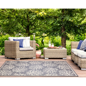 Liora Manne Cove  Coral Indoor Outdoor Area Rug Blue