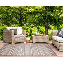 Load image into Gallery viewer, Liora Manne Cove Peruvian Stripe Indoor Outdoor Area Rug Grey
