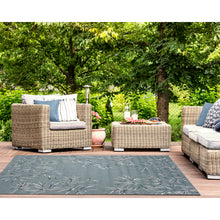 Load image into Gallery viewer, Liora Manne Carmel Bamboo Border Indoor Outdoor Area Rug Aqua