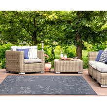 Load image into Gallery viewer, Liora Manne Carmel Bamboo Border Indoor Outdoor Area Rug Navy