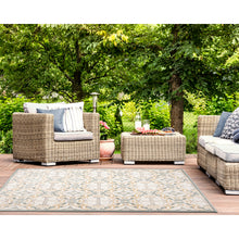 Load image into Gallery viewer, Liora Manne Canyon Floral Tile Indoor Outdoor Area Rug Ivory