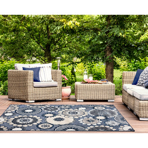 Liora Manne Canyon Disco Indoor Outdoor Area Rug Navy