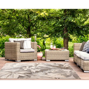 Liora Manne Canyon Tropical Leaf Indoor Outdoor Area Rug Ivory
