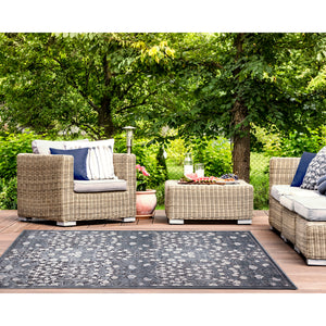 Liora Manne Canyon Flower Patch Indoor Outdoor Area Rug Carbon