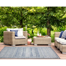 Load image into Gallery viewer, Liora Manne Canyon Tribal Stripe Indoor Outdoor Area Rug Navy