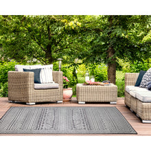 Load image into Gallery viewer, Liora Manne Canyon Tribal Stripe Indoor Outdoor Area Rug Charcoal