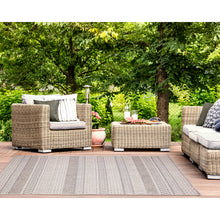 Load image into Gallery viewer, Liora Manne Dunes Geo Stripe Indoor Outdoor Area Rug Silver