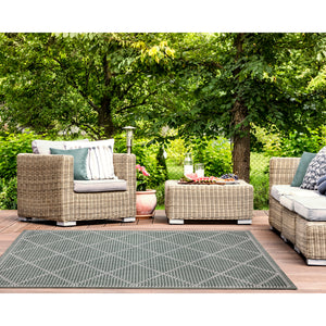 Liora Manne Malibu Checker Diamond Indoor Outdoor Area Rug Green