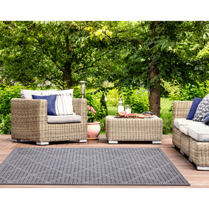 Liora Manne Malibu Checker Diamond Indoor Outdoor Area Rug Navy