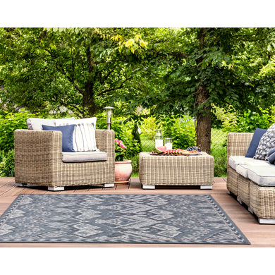 Liora Manne Malibu Ikat Indoor Outdoor Area Rug Navy