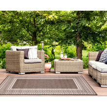 Load image into Gallery viewer, Liora Manne Malibu Etched Border Indoor Outdoor Area Rug Neutral
