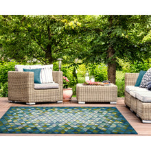 Load image into Gallery viewer, Liora Manne Marina Triangle Border Indoor Outdoor Area Rug Grotto
