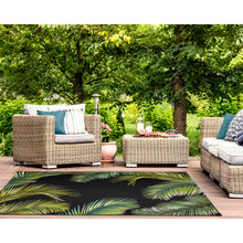 Load image into Gallery viewer, Liora Manne Marina Palm Border Indoor Outdoor Area Rug Black