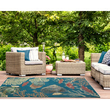 Load image into Gallery viewer, Liora Manne Patio Fish Indoor Outdoor Area Rug Turquoise