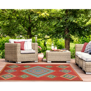 Liora Manne Patio Dream Catcher Indoor Outdoor Area Rug Red