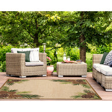 Load image into Gallery viewer, Liora Manne Ravella Forest Border Indoor Outdoor Area Rug Natural