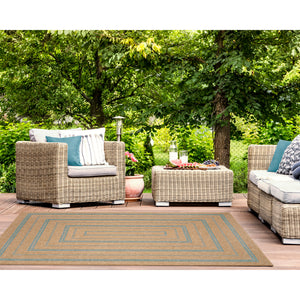 Liora Manne Sahara Multi Border Indoor Outdoor Area Rug Aruba