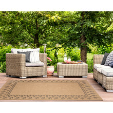 Load image into Gallery viewer, Liora Manne Sahara Block Print Border Indoor Outdoor Area Rug Natural