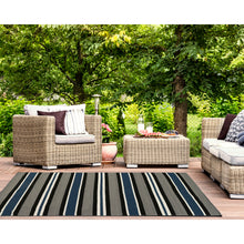 Load image into Gallery viewer, Liora Manne Sorrento Cabana Stripe Indoor Outdoor Area Rug Navy