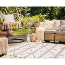Load image into Gallery viewer, Liora Manne Avena Diamond  Stripe Indoor Outdoor Area Rug Ivory
