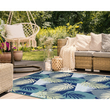 Load image into Gallery viewer, Liora Manne Capri Patchwork Palms Indoor Outdoor Area Rug Navy