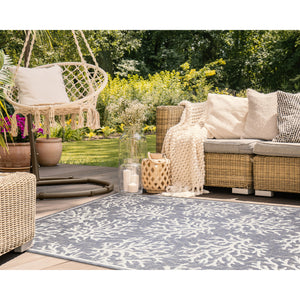 Liora Manne Cove  Coral Indoor Outdoor Area Rug Blue