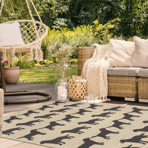 Liora Manne Frontporch Doggies Indoor Outdoor Area Rug Black