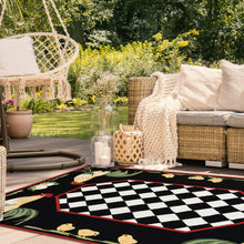 Load image into Gallery viewer, Liora Manne Frontporch Rooster Indoor Outdoor Area Rug Black