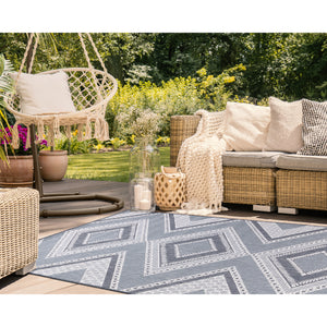 Liora Manne Malibu Diamond Trio Indoor Outdoor Area Rug Navy