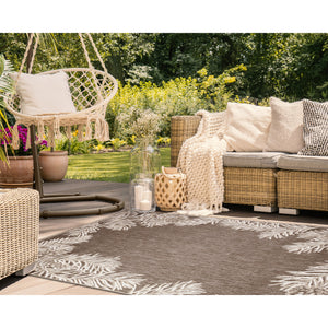 Liora Manne Malibu Pine Border Indoor Outdoor Area Rug Neutral