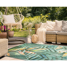 Load image into Gallery viewer, Liora Manne Marina Leaves Indoor Outdoor Area Rug Blue