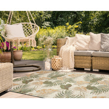 Load image into Gallery viewer, Liora Manne Ravella Tropical Leaf Indoor Outdoor Area Rug Neutral