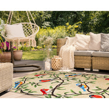 Load image into Gallery viewer, Liora Manne Ravella Birds On Branches Indoor Outdoor Area Rug Natural