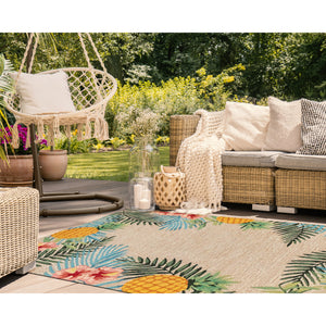 Liora Manne Ravella Tropical Indoor Outdoor Area Rug Neutral