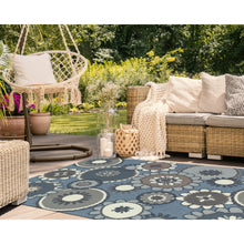 Load image into Gallery viewer, Liora Manne Ravella Florentine Indoor Outdoor Area Rug Denim