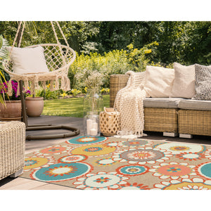 Liora Manne Ravella Florentine Indoor Outdoor Area Rug Sand