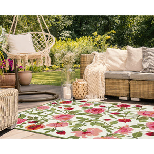 Liora Manne Ravella China Roses Indoor Outdoor Area Rug Rose