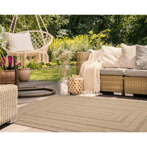 Liora Manne Sahara Multi Border Indoor Outdoor Area Rug Green