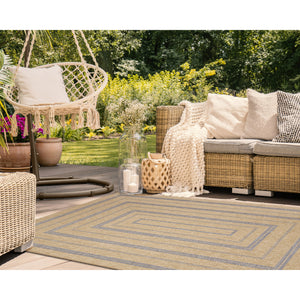 Liora Manne Sahara Multi Border Indoor Outdoor Area Rug Navy