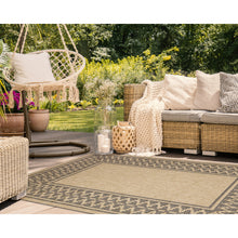 Load image into Gallery viewer, Liora Manne Sahara Diamond Border Indoor Outdoor Area Rug Natural