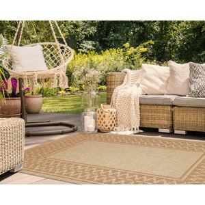 Liora Manne Sahara Diamond Border Indoor Outdoor Area Rug Terracotta