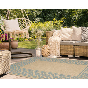 Liora Manne Sahara Diamond Border Indoor Outdoor Area Rug Aruba