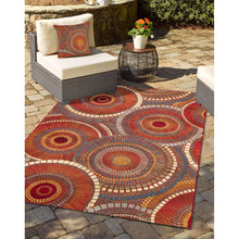 Load image into Gallery viewer, Liora Manne Marina Circles Indoor Outdoor Area Rug Saffron