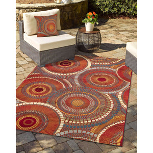 Liora Manne Marina Circles Indoor Outdoor Area Rug Saffron