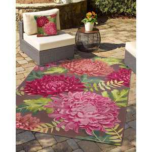 Liora Manne Marina Mum Indoor Outdoor Area Rug Fuchsia