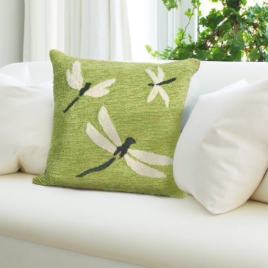 Liora Manne Frontporch Dragonfly Indoor Outdoor Decorative Pillow Green